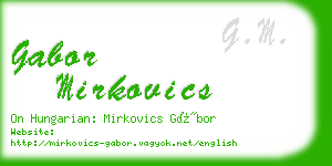 gabor mirkovics business card